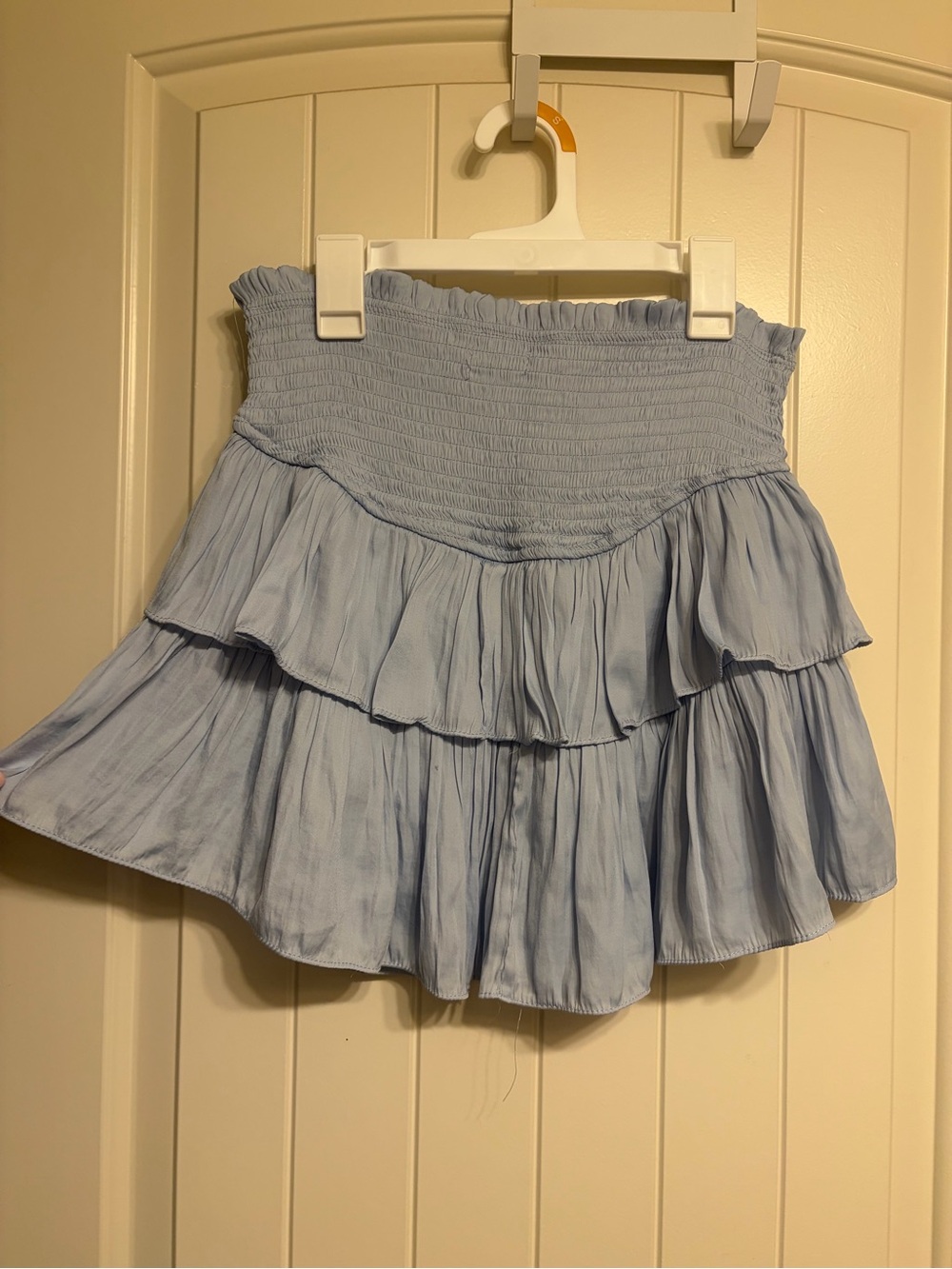 Mustard Seed Light Blue Smocked Tiered Skirt